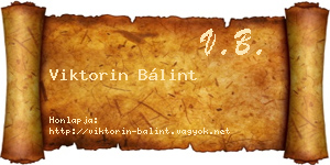 Viktorin Bálint névjegykártya